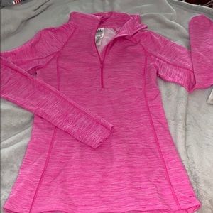 Bright pink workout pullover